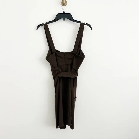 Reformation Huxley Belted Mini Dress in Chestnut Brown Size 4 - Picture 10 of 13